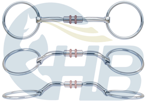 Loose Ring Snaffle with copper rings comfort barrel