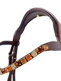 Brown Crank Flash Bridle - Croc Noseband