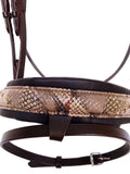 Brown Crank Flash Bridle - Croc Noseband