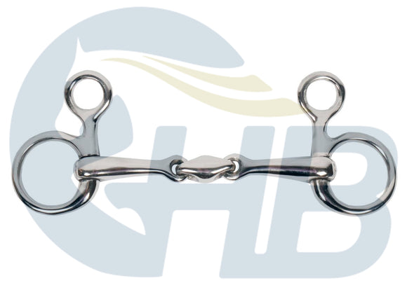 Double Jointed Hanging Cheek Baucher Bit - Silver