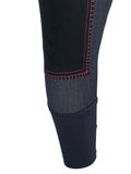 Ladies Denim Full Seat Breeches  - Pink Details