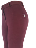 Ladies Solid Cotton Jodhpurs - Various Colours - Burgundy on Sale