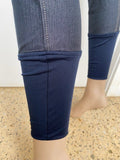 Ladies High Waist Denim Breeches  - Suede Grip Knee