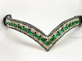 V shaped crystal browbands