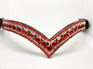 V shaped crystal browbands