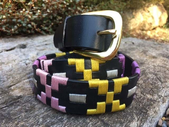 Pink and Yellow Polo Belt