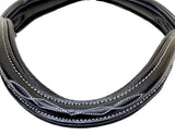 Black Grackle Bridle - Fancy Stitch Browband