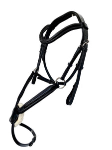 Black Grackle Bridle - Fancy Stitch Browband