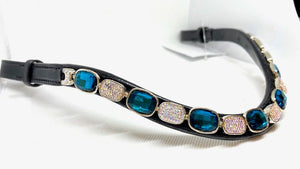 Blue/White Crystal Browband