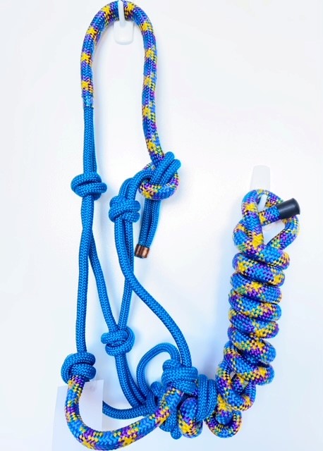 Braided Rope Halter Braided Rope Halter with Lead - Various Colours – horsebizaustralia