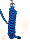 Braided Detail Rope Halter and Lead - Blue with Black