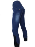 Ladies Denim Full Seat Silicone Print Breeches