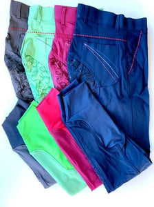 Ladies Floral Silicone Seat Breeches - Various Colours