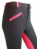 Ladies Two-Tone Jodhpurs - Various Colours - Only Grey on Sale