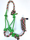 Braided Rope Halter with Lead - Various Colours