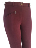 Ladies Solid Cotton Jodhpurs - Various Colours - Burgundy on Sale