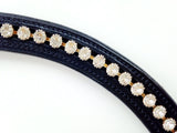 Swarovski Crystal Browband - Brown or Black Leather