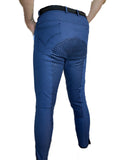 Mens Denim Full Seat Silicone Print Breeches