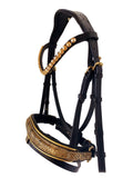 Gold Crank Flash Bridle - Croc Noseband