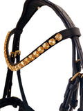 Gold Crank Flash Bridle - Croc Noseband