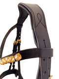 Gold Crank Flash Bridle - Croc Noseband