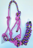 Braided Rope Halter with Lead - Various Colours