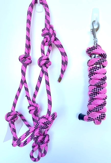 Rope Halter with Lead - Various Colours
