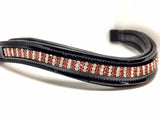 Square Crystal Patent Leather Browband - Various Colours