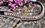 Rose Gold Pearl and Crystal Browband