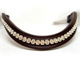 Swarovski Crystal Browband - Brown or Black Leather