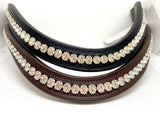 Swarovski Crystal Browband - Brown or Black Leather