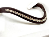 Swarovski Crystal Browband - Brown or Black Leather