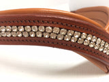 V-Shaped Crystal Browband - Various Leather Colours
