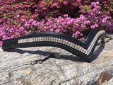 V-Shaped Crystal Browband - Various Leather Colours