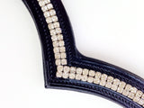 V-Shaped Crystal Browband - Various Leather Colours