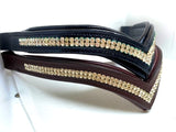 V-Shaped Crystal Browband - Various Leather Colours