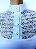 Ladies Lace Front Show Shirt - White or Navy